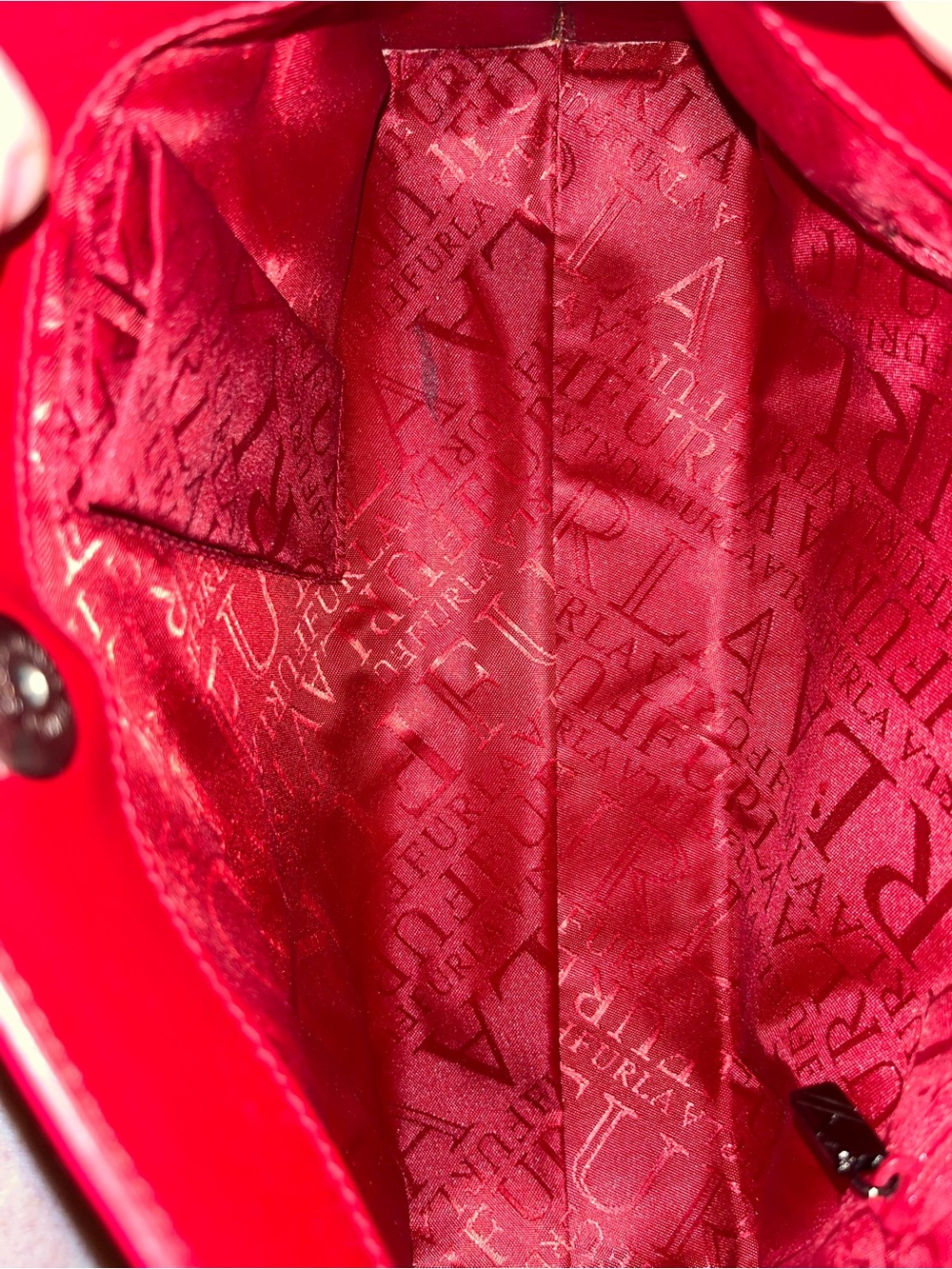 Furla NWOT Limited Edition Red 'Amore' Heart Patch Shoulder Bag With Dust Bag - Picture 6 of 9